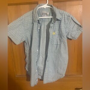 Cinch Geometric Pattern Shirt in Blue and Green